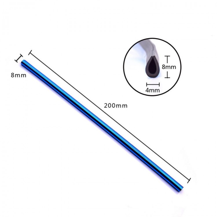 U Tip Geçmeli Havalandırma Nikelaj Şerit Çıta İnce 20cm 10 Parça Mavi