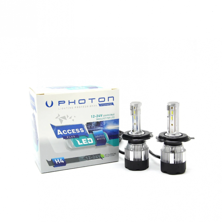 Photon Access Plus Seri Mini Slim H4 Led Xenon Far Ampulü Buz Beyaz 12-24V
