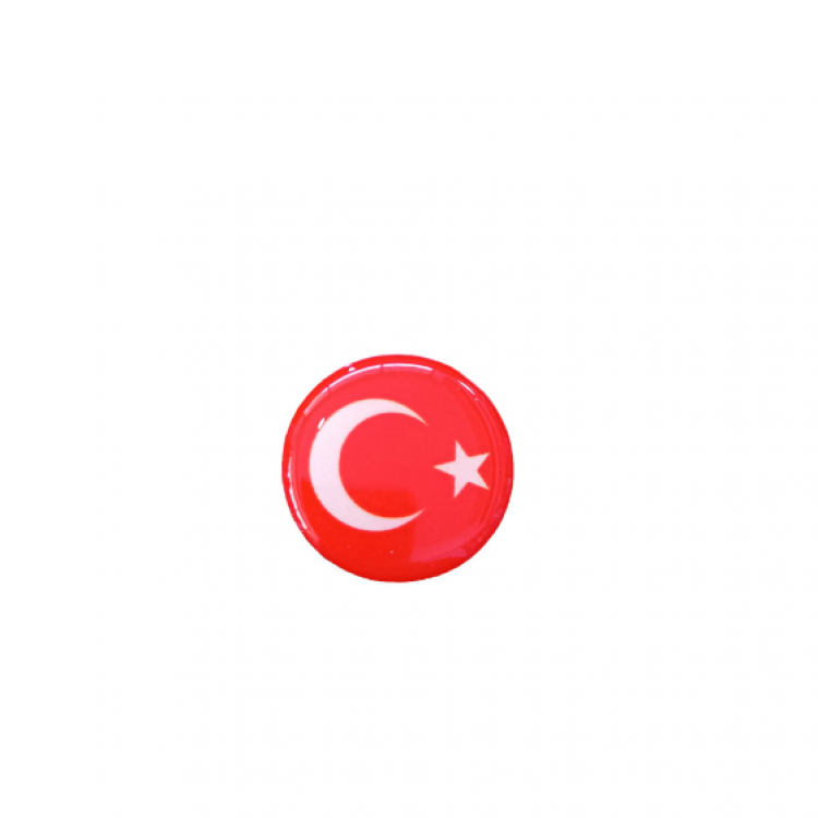 Türk Bayrağı Yuvarlak Etiket Damla Sticker 3cm
