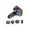 Car F6 RGB Bluetooth Araç Kiti FM Transmitter QC 3.1A Type-C Usb Şarj 12-24V