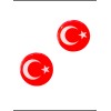 Türk Bayrağı Yuvarlak Etiket Damla Sticker 4.5cm 2' Li